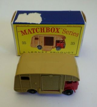Matchbox Lesney Horse Box 35 Marshall Mk7 Black Tires Bpw Cn