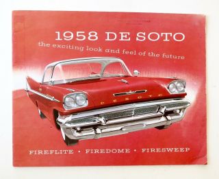 1958 De Soto Brochure Fireflite Firedome Firesweep Chrysler Booklet Large Size