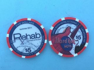 Hard Rock 2011 Rehab $5 Casino Chip - Mint/new