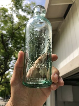 Western (santa Rosa Bottling Co.  California) Hutch Blob Soda Bottle Rare