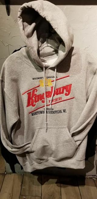 Grey Kingsbury Beer Embroidered Hoodie Your Size