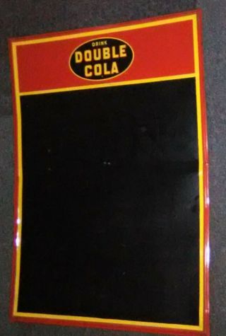 27 & 3/4 By 19 & 1/2 " Older Drink Double Cola Tin Menu Board In Good Shape