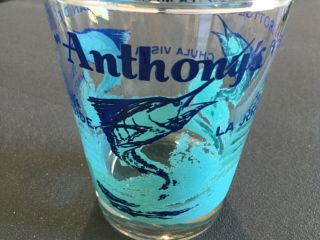 Vintage Anthony’s Fish Grotto Rocks 4 1/2” Glass San Diego Turquoise