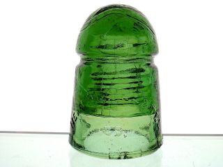 Deep Yellow Green Cd 104 Eng Tel & Tel Co Baby Beehive Glass Insulator