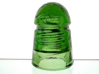DEEP YELLOW GREEN CD 104 ENG TEL & TEL Co Baby Beehive Glass Insulator 2