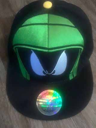 Vintage Looney Tunes 90s Throwback Marvin The Martian Hat Snapback Cap