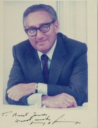 Henry Kissinger Autographed 8 X 10 " Color Glossy