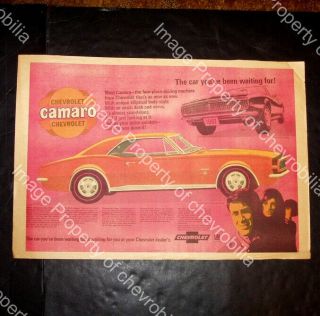 1967 Chevrolet Camaro & Caprice Canada Announcement Two Page Newspaper Ad Rs Ss
