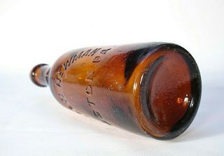 ANDREW NEWMAN EASTON PA AMBER COLOR BLOB TOP SODA OR BEER BOTTLE 5