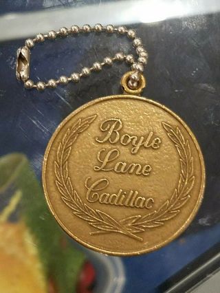 Vintage Boyle And Lane Cadillac Dealer Bronze Keychain Pittsburgh Pa