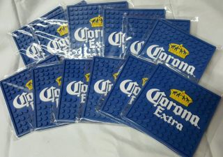 Corona Extra Rubber Coaster Set 12 Bar Rail Spill Mat Style Mini Mats