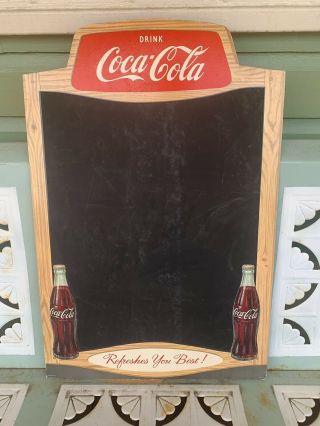 Vintage 1950s Coca Cola Chalk Board Sign Paper Cardboard Coke Look Nr