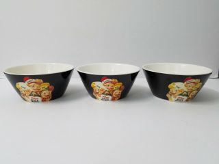 Set Of 3 Vintage Kellogg’s Rice Krispies Cereal Bowls Featuring Snap,  Crackle An