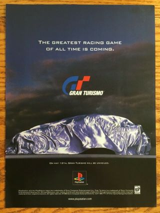 Gran Turismo Playstation Ps1 Psx 1998 Video Game Poster Ad Art Print Rare Htf Gt