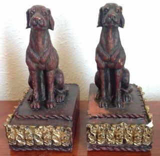 Pair Bookends 1997 Mans Best Friend Dog Animal Bookends Vintage Labradors?