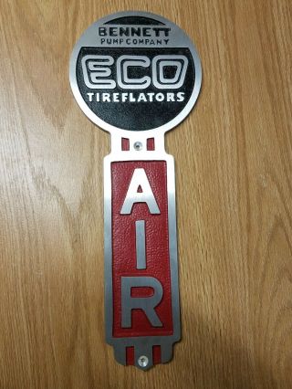 Vintage Cast Aluminum Air Station Sign Eco Meter Tireflator Gas Oil Retro