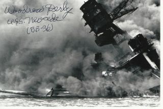 Woodrow Wilson Derby Signed Photo Ww Ii Pearl Harbor Uss Nevada Auto Navy