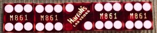 Harrahs Las Vegas Dice Set Of 5 - Red W Gold Lettering – Canceled