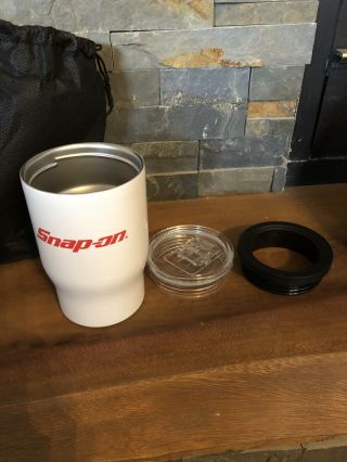 Snap On Tools 3 In 1 White Tumbler Coozie/koozie Travel Mug/cup 12oz