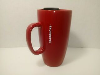 Starbucks Coffee Red Ceramic Travel Mug With Slide Adjustable Lid 16 Oz 2017