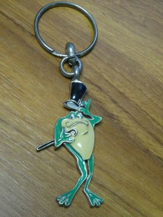 Vintage Michigan J.  Frog Enameled Keychain Key Ring Wb Warner Brothers Pic