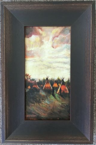 Joseph Henry Sharp Painting Native American Campsite Western Landscape