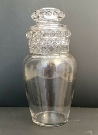 Vintage Thumbprint Dakota Apothecary Jar Drug Store Candy Antique 11 1/2 "