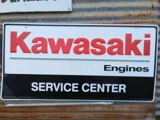 Kawasaki Engines Service Center Metal Sign 48 X 24 Inch.