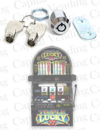 Drop In Replacement Lock And Key Kit For Igt S2000 Slot Machine Round Top