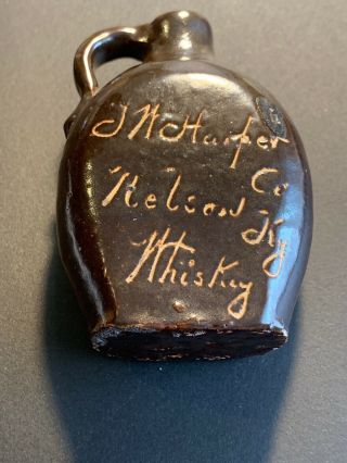 Nelson Co.  Kentucky Whiskey Flat Sided Scratch Mini Jug Circa 1880’s