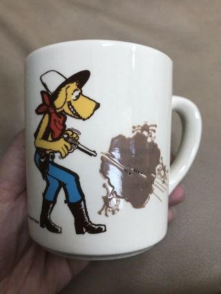 Mycodex Max Dog Mascot Shooting Fleas Advertising Magic Changing Coffee Mug Cup