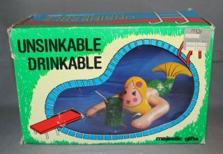 Nib Vintage Floating Unsinkable Drink Bar Beer Caddy Inflatable Pool Hot Tub Usa