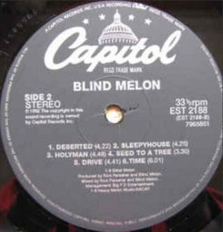 RARE BLIND MELON LP VINYL 1992 UK PRESSING CAPITAL RECORDS 4
