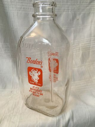 Vintage Half Gallon Milk Bottle Borden 