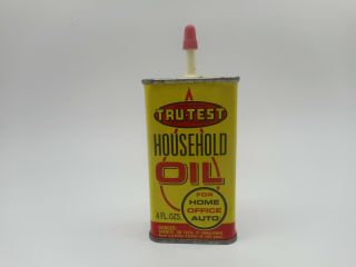 Vintage TRU TEST Handy Oiler 4 oz Can True Value Household Oil Hardware 3