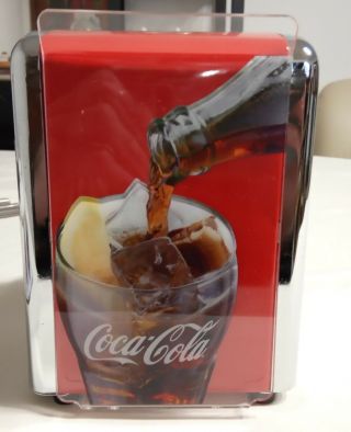 Coca Cola Metal Table Napkin Holder Dispenser Storage Container Red 3