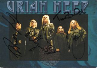 Uriah Heep Autographed 4x6 Photo Signed By Whole Band Plus 2 Bonus Photos