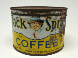 Vintage Jack Sprat Coffee Tin 1 Lb Kitchen Advertising