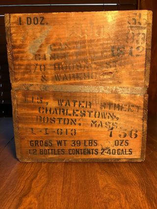 Johnnie Walker Red Label Vintage/Antique 1950 ' s Wooden Box/Crate.  Metal Strap. 5