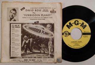 David Rose Forbidden Planet Mgm 45 Rpm With Picture Sleeve Rare Science Fiction