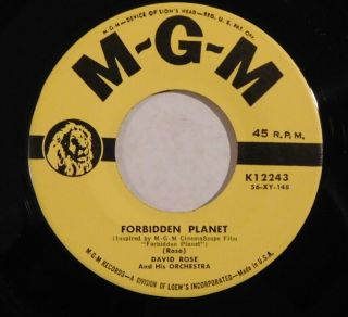 DAVID ROSE Forbidden Planet MGM 45 RPM WITH PICTURE SLEEVE rare science fiction 4