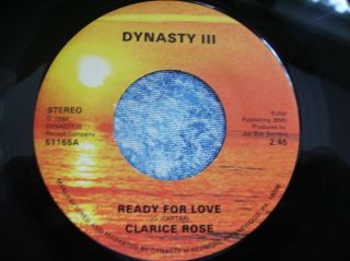 RARE PRIVATE PRESS BOOGIE DISCO CLARICE ROSE - READY FOR LOVE 45,  PS orig 1984 4