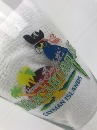 Jimmy Buffet Margaritaville Pilsner Glass Cayman Islands Parrot Logo 8 1/2 " Tall