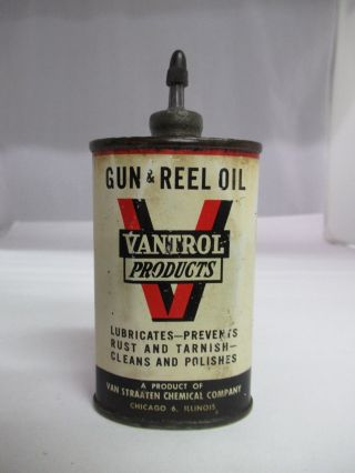 Vintage Advertising Vantrol Gun & Reel Oil Lead Top Oiler,  281 - Y