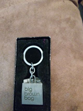 Rare Bloomingdales Bloomies Pewter Shopping Bag Keychain Big Brown Bag