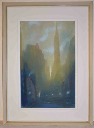 Listed American Artist Leon Dolice,  Pastel,  Signed,  York