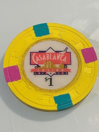 Casablanca Casino $1 Casino Chip Aruba 3.  99