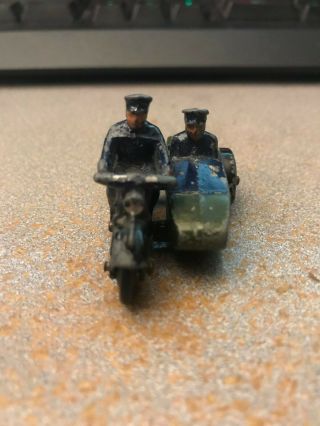 Vintage Dinky Toys Police Motor Cycle Patrol With Sidecar 42b