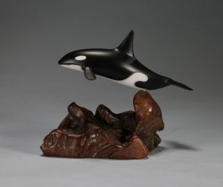 ORCA Sculpture Direct from JOHN PERRY 6in tall Medium Uptail version. 2