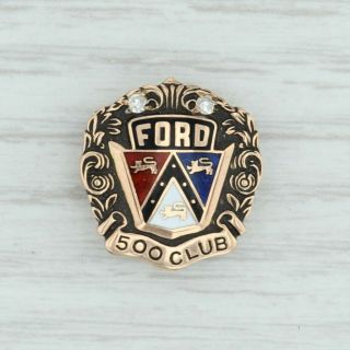 Ford 500 Club Pin - 10k Gold Diamond Car Sales Award Company Service